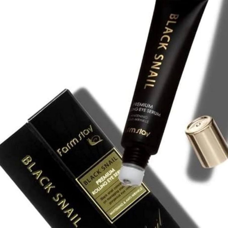 Околоочен серум с черен охлюв и ролер апликатор – Farmstay Black Snail Premium Rolling Eye Serum 25ml — 2