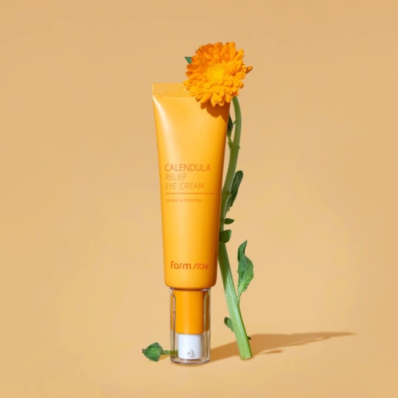 Околоочен крем с невен против тъмни кръгове и бръчки – Farmstay Calendula Relief Eye Cream 50 ml — 3