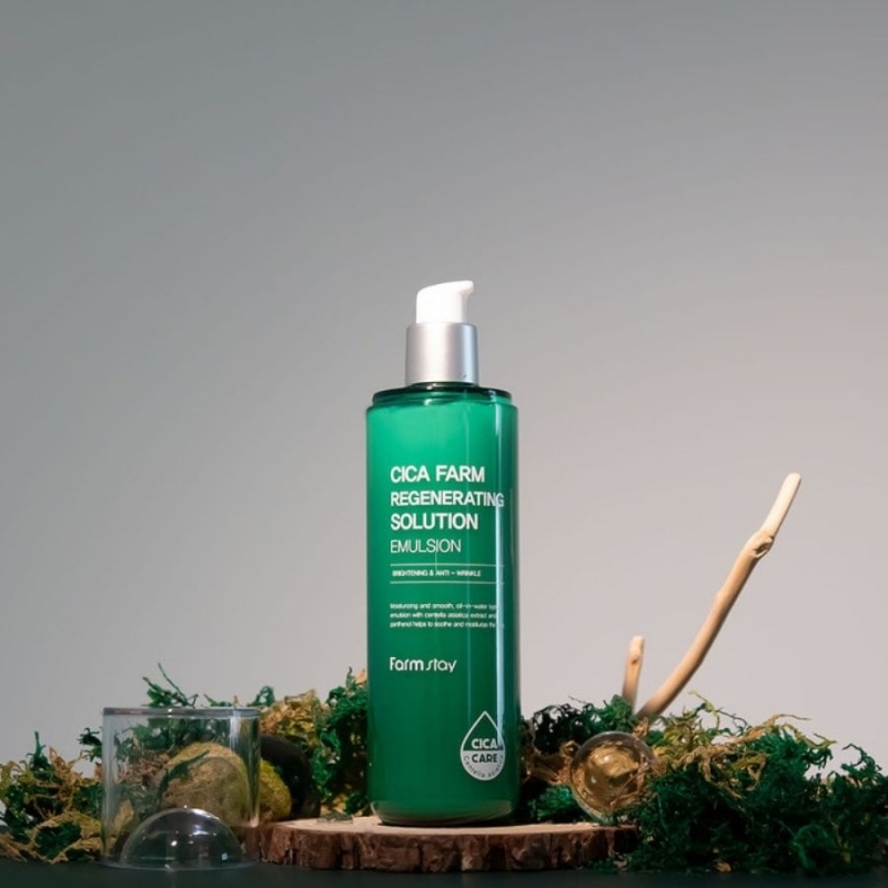 Хидратираща емулсия с центела за чувствителна кожа – FarmStay Cica Farm Regenerating Solution Emulsion 200 ml — 2
