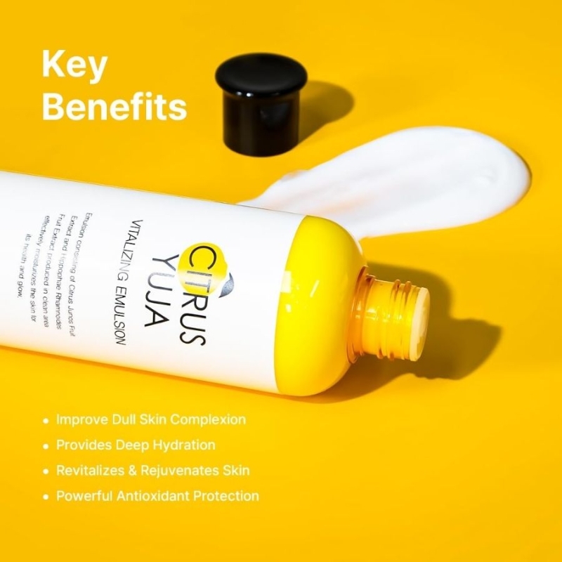 Ревитализираща емулсия за лице с юдзу и морски зърнастец – FarmStay Citrus Yuja Vitalizing Emulsion 280 ml — 4