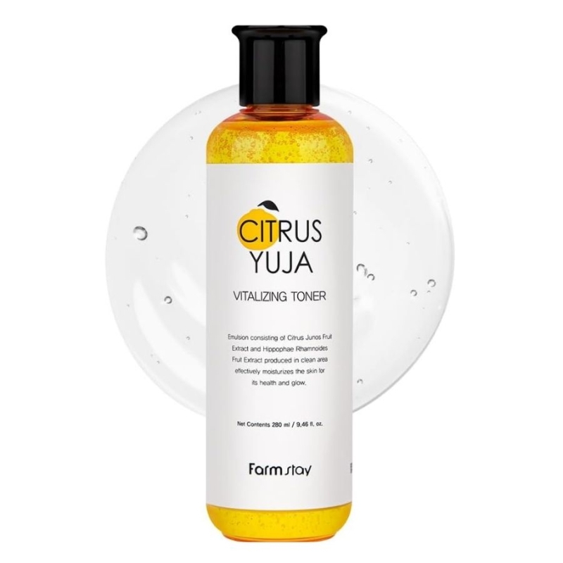 Изсветляващ тоник за лице с юдзу и витамин C – FarmStay Citrus Yuja Vitalizing Toner 280 ml