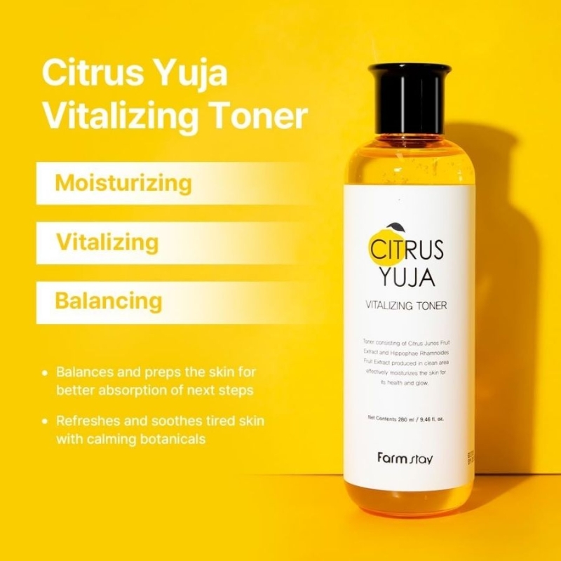 Изсветляващ тоник за лице с юдзу и витамин C – FarmStay Citrus Yuja Vitalizing Toner 280 ml — 2