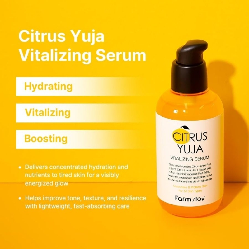 Серум за лице с витамин C и юдзу за блясък и изравнен тен – FarmStay Citrus Yuja Vitalizing Serum 100 ml — 3