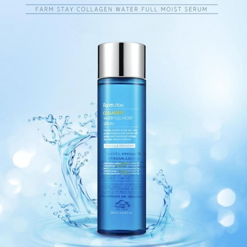 Хидратиращ серум с колаген за гладка и стегната кожа – FarmStay Collagen Water Full Moist Serum 250 ml — 2