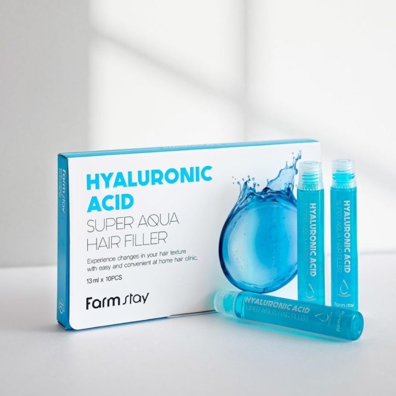 Хидратиращ филър за коса с хиалуронова киселина – FarmStay Hyaluronic Acid Super Aqua Hair Filler 10x13ml — 4