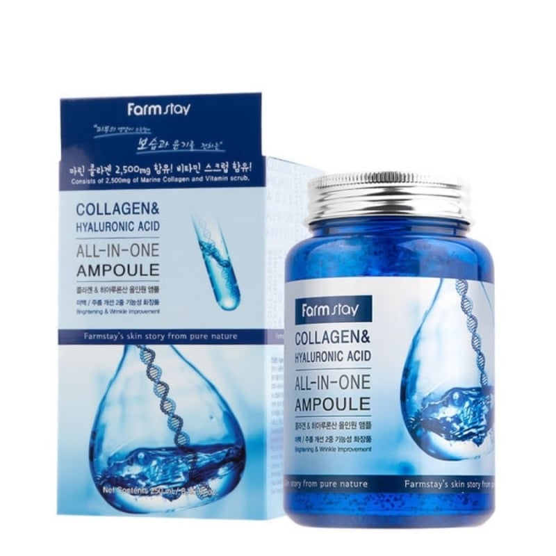 Ампулен серум с колаген и хиалуронова киселина FarmStay Collagen & Hyaluronic Acid All-in-One Ampoule 250 ml