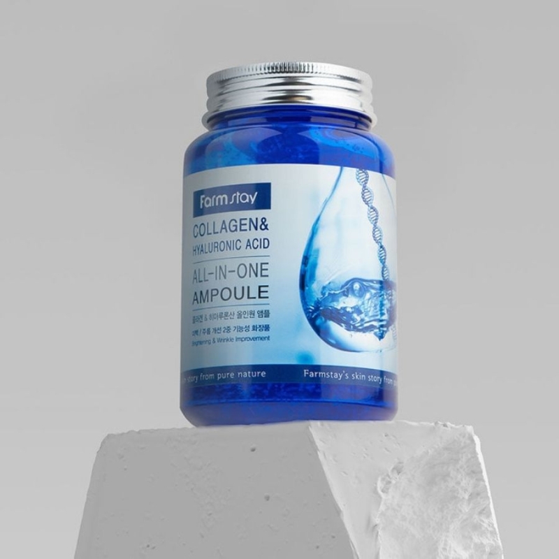Ампулен серум с колаген и хиалуронова киселина FarmStay Collagen & Hyaluronic Acid All-in-One Ampoule 250 ml — 3