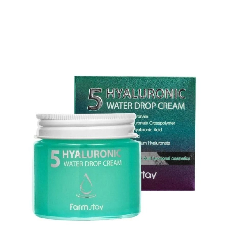 Крем за лице с 5 вида хиалуронова киселина за дълбока хидратация FarmStay Hyaluronic 5 Water Drop Cream 80 ml — 2