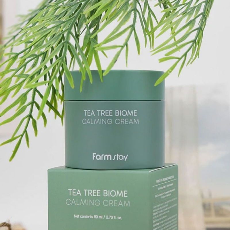 Успокояващ крем с чаено дърво за проблемна кожа – FarmStay Tea Tree Biome Calming Cream 80 ml — 4