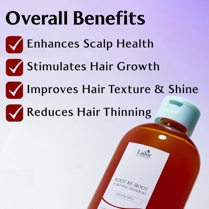 Шампоан против косопад за мазен и чувствителен скалп – Lador Root Re-Boot Purifying Shampoo Ginger & Apple 300 ml — 3