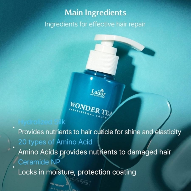 Интензивна овлажняваща маска за коса с хидролизиран кератин и пептиди Lador Wonder Tear Miracle Moisturizing Hair Mask 250 ml — 3