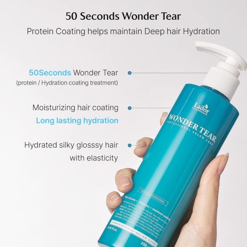 Интензивна овлажняваща маска за коса с хидролизиран кератин и пептиди Lador Wonder Tear Miracle Moisturizing Hair Mask 250 ml — 4