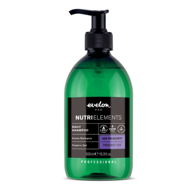 Нежен шампоан за честа употреба с органичен овес Evelon Nutri Elements Daily Frequent Use Shampoo 500 ml