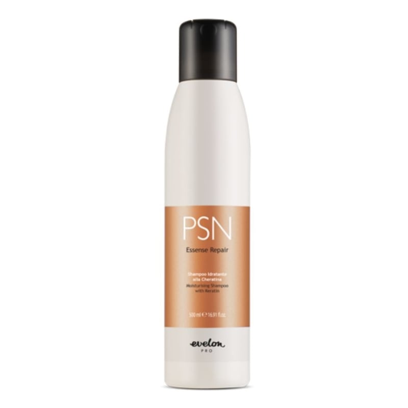 Подхранващ шампоан за коса за увредени и сухи дължини с кератин Evelon PSN Essense Repair Shampoo 500 ml
