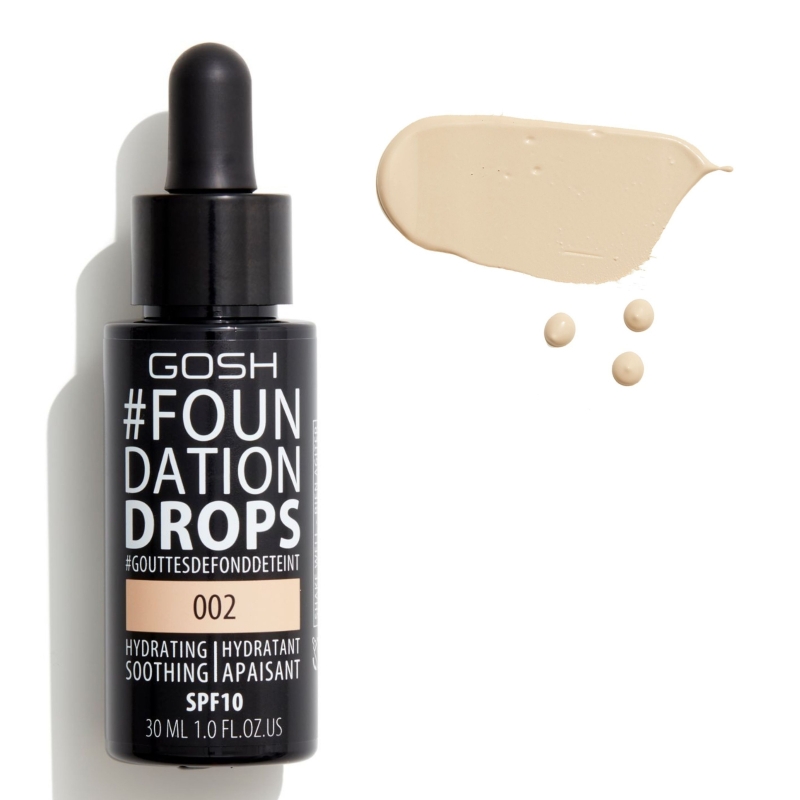 Фон дьо тен за лице Gosh Foundation Drops 30ml (РАЗЛИЧНИ НЮАНСИ)