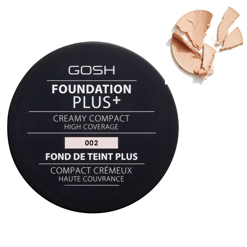 Компактна пудра фон дьо тен Gosh Foundation Plus + Creamy Compact 9g (РАЗЛИЧНИ НЮАНСИ)