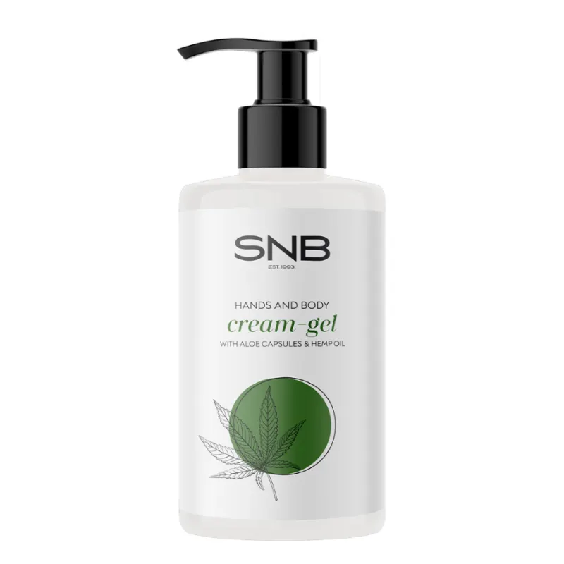 Крем-гел за ръце и тяло със сфери Алое Вера и конопено масло SNB Aloe Vera & Hemp Oil Cream Gel Hands & Body — 2