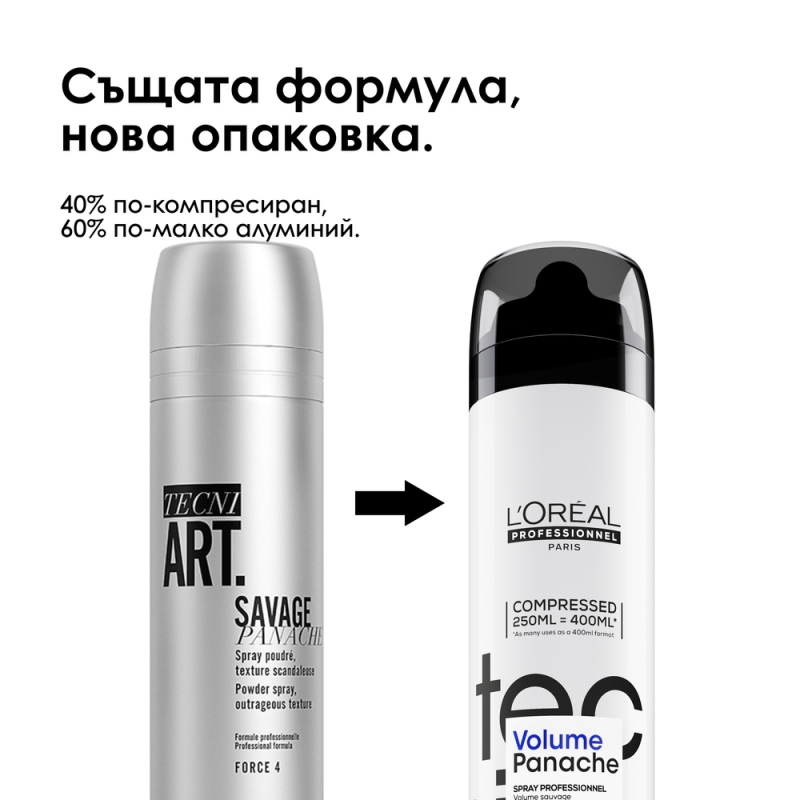 Сух текстуриращ спрей-пудра за обем и плътност Loreal Professionnel Techni Art Volume Panache 250ml — 2
