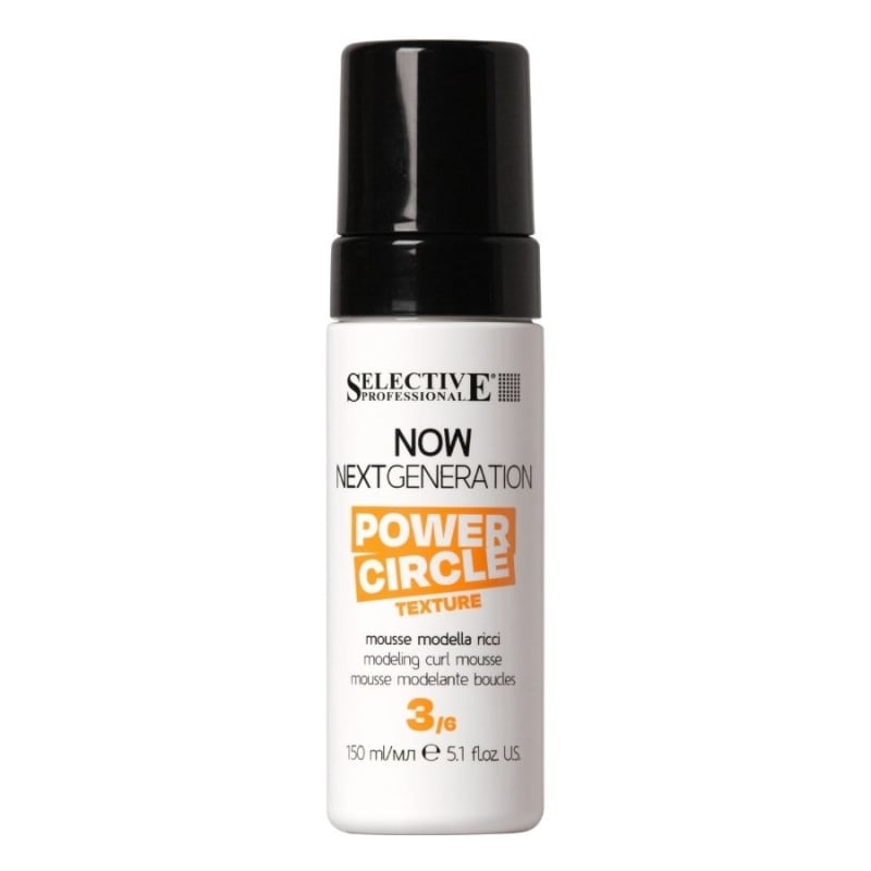 Оформяща пяна за къдрици с еластичност и блясък Selective NOW Next Generation Power Circle Curl Volumizing Mousse 150 ml