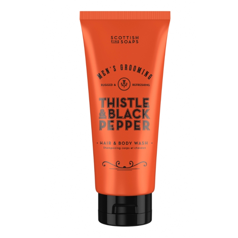 Scottish Fine Soaps Men's Grooming Thistle & Black Papper Hair & Body Wash 200ml
