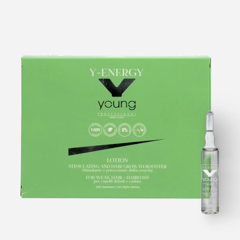 Стимулиращ лосион против косопад и за растеж на косата с морски водорасли Young Professional Y-Energy Lotion 12×10 ml