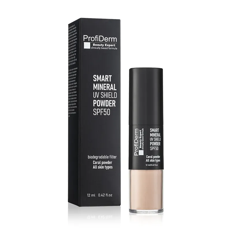 Минерална пудра с четка от морски корали SPF50 Profiderm Smart Mineral UV Shield Powder 12 ml
