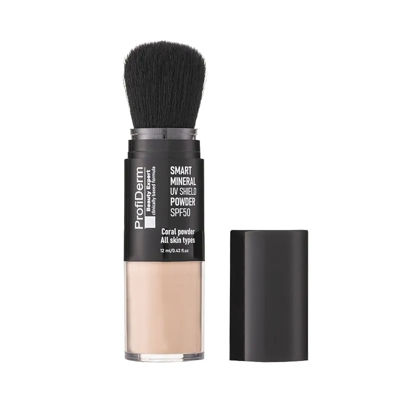 Минерална пудра с четка от морски корали SPF50 Profiderm Smart Mineral UV Shield Powder 12 ml — 2
