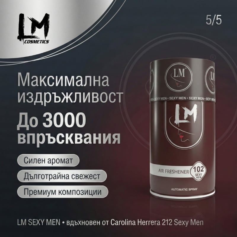 Освежител за въздух LM SEXY MEN 250ml 102 ( пълнител за електронен ароматизатор ) — 6