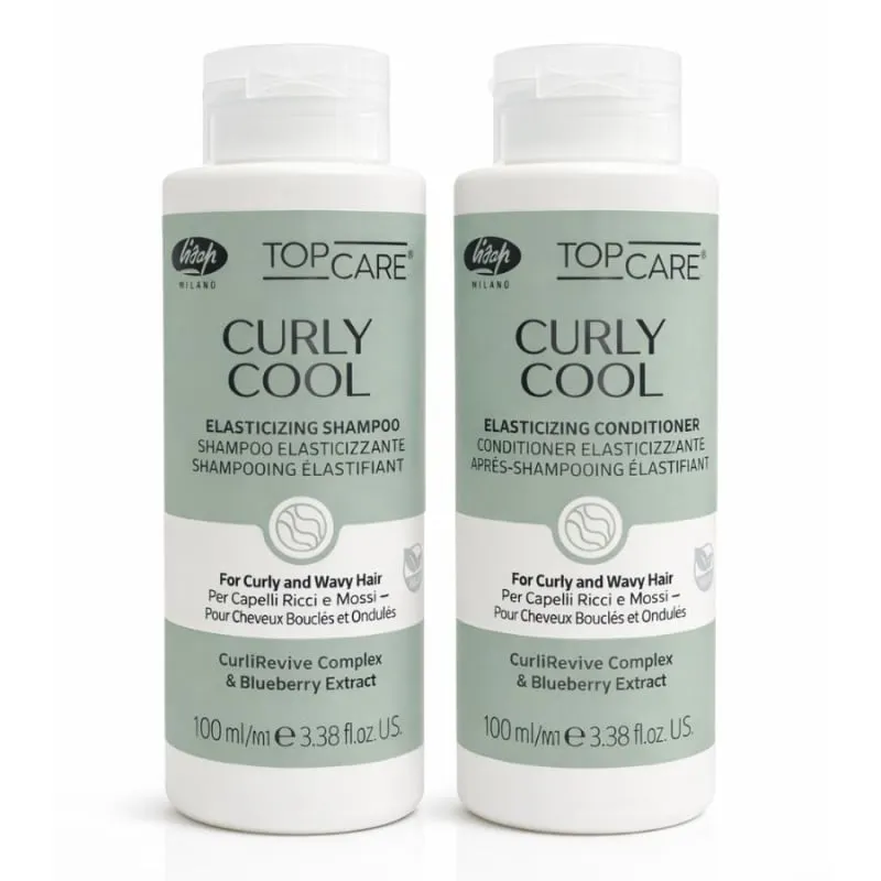 Мини комплект за къдрава коса с шампоан и балсам Lisap Top Care Curly Cool 2 x 100 ml