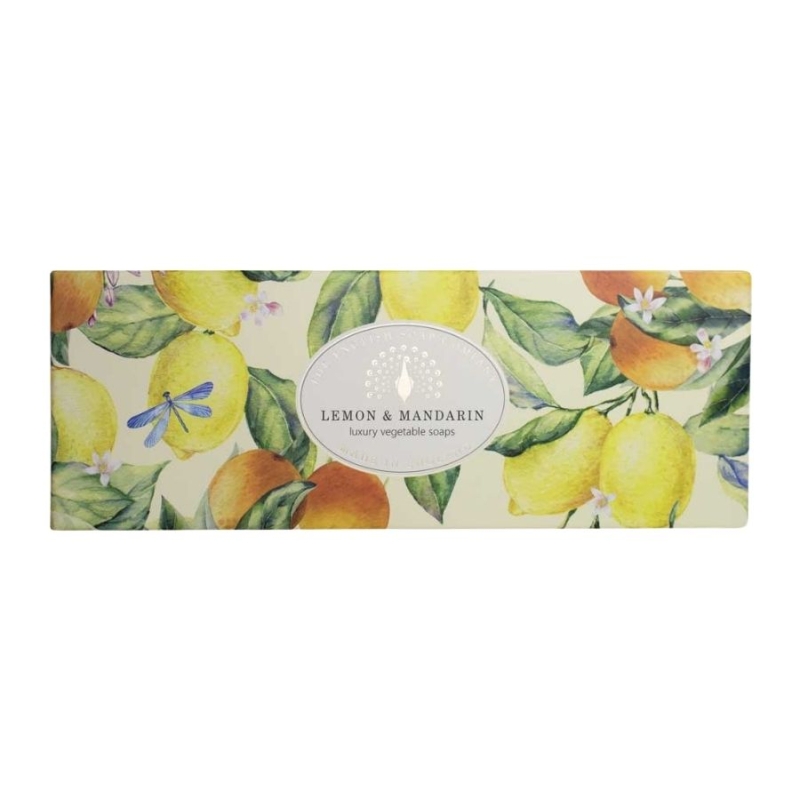 Комплект луксозни сапуни в кутия с Лимон и Мандарина The English Soap Company Lemon & Mandarine Soap 3x100g
