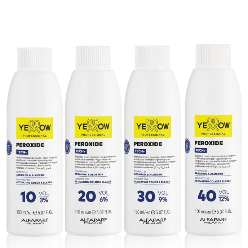 Оксидант за боядисване и изсветляване с арганово масло и Aloetrix – Yellow Professional Peroxide 150 ml