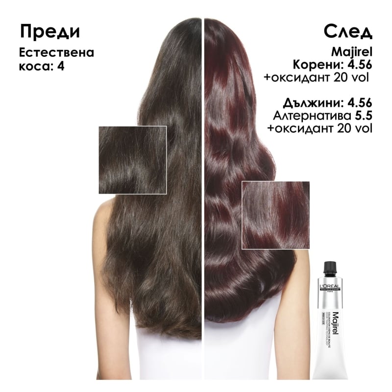 Трайна боя за коса с до 100% покритие на бели коси - L'Oréal Professionnel Majirel Hair Color 60 ml — 3