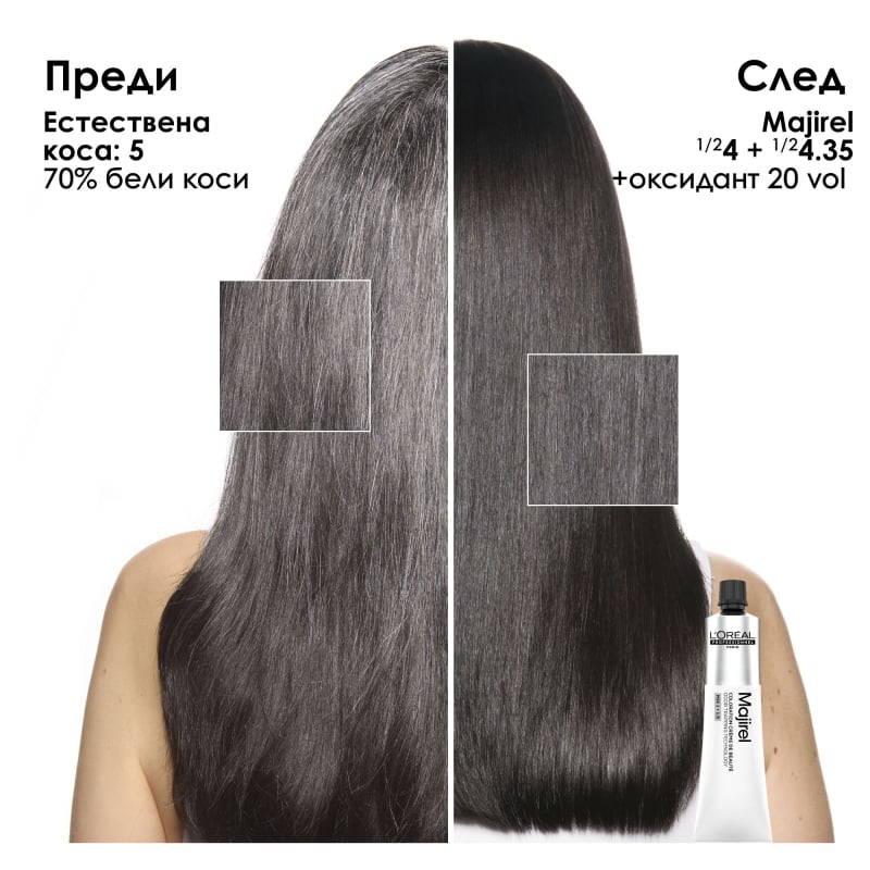 Трайна боя за коса с до 100% покритие на бели коси - L'Oréal Professionnel Majirel Hair Color 60 ml — 5