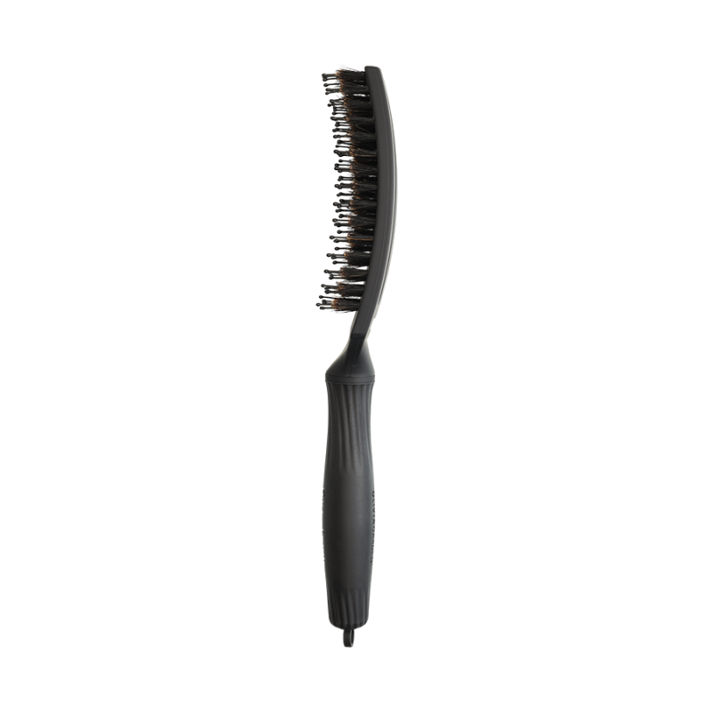 Четка за разресване с глигански косъм и полимерни лакна Olivia Garden Fingerbrush Care Iconic Combo Full Black M — 2