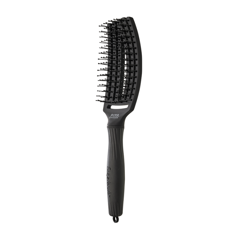Четка за разресване Olivia Garden Fingerbrush Full Black Double Bristles M — 2