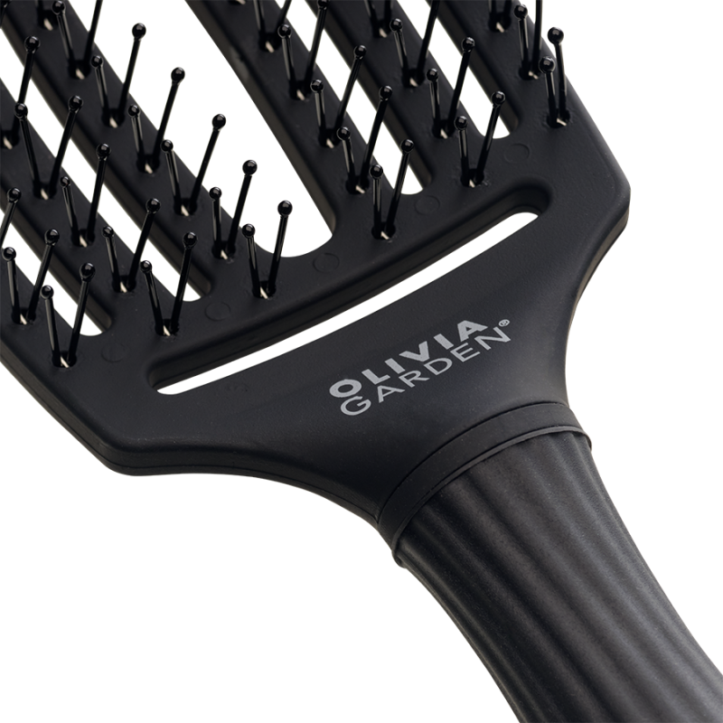 Четка за разресване Olivia Garden Fingerbrush Full Black Double Bristles M — 3