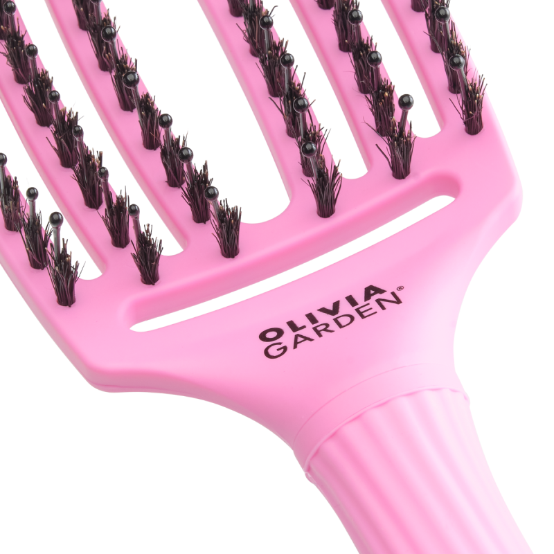 Четка за разресване със смесен косъм Olivia Garden Fingerbrush Think Pink 25 Pink Tokyo — 5