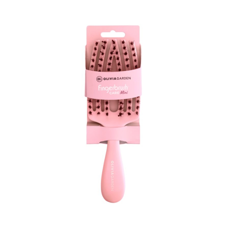 Мини четка за коса Olivia Garden Fingerbrush Care Mini Pink — 5