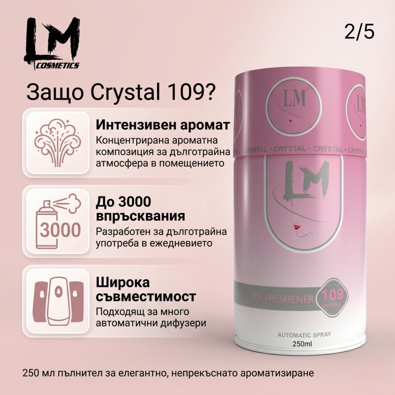 Освежител за въздух LM VRS Crystal 250ml 109 ( пълнител за електронен ароматизатор ) — 3