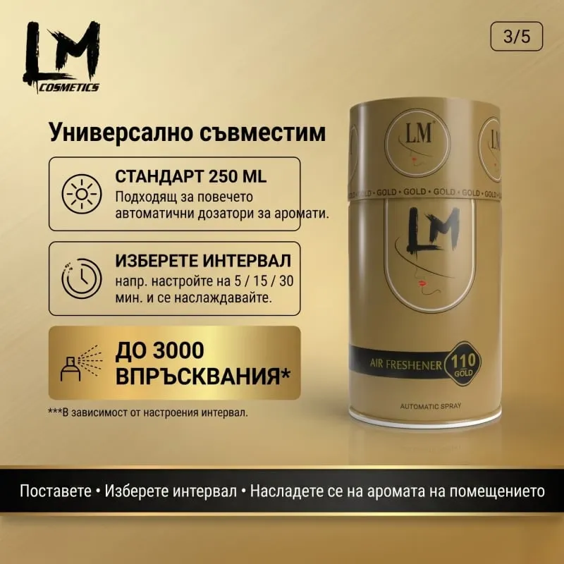 Освежител за въздух LM Gold Million 250ml 110 ( пълнител за електронен ароматизатор ) — 4