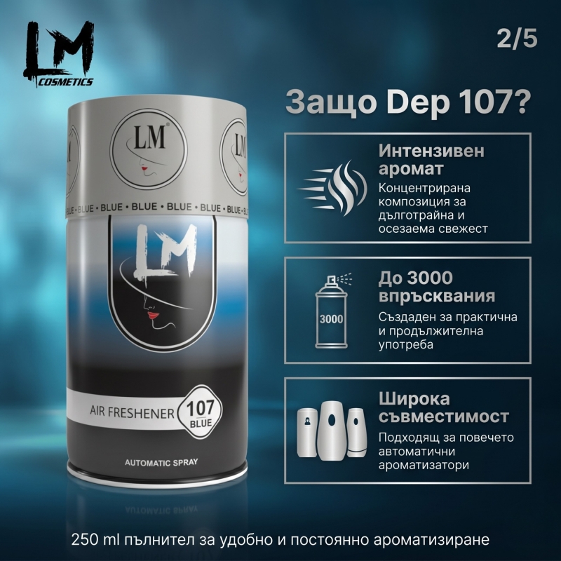 Освежител за въздух LM Dep 250ml 107 ( пълнител за електронен ароматизатор ) — 3