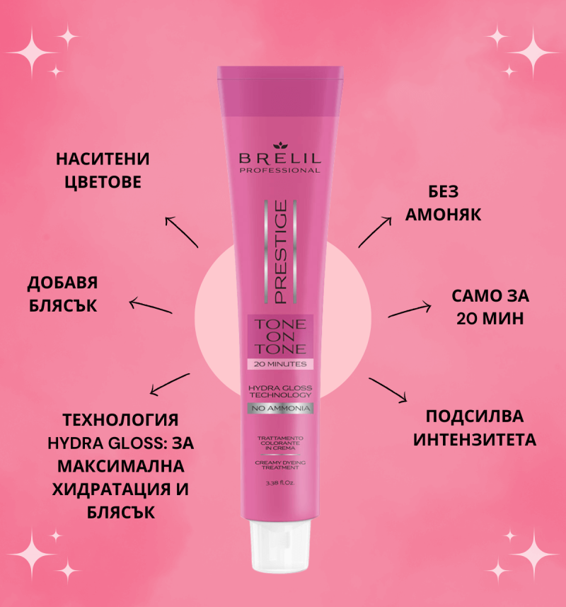 ПРОМО Професионална безамонячна боя за коса Brelil Prestige Tone on Tone 100ml — 2