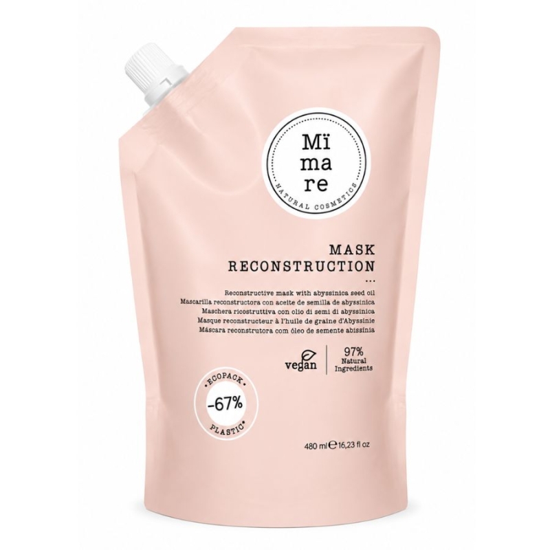 Възстановяваща маска за увредена коса за мекота и блясък MIMARE Reconstruction Hair Mask 480 ml