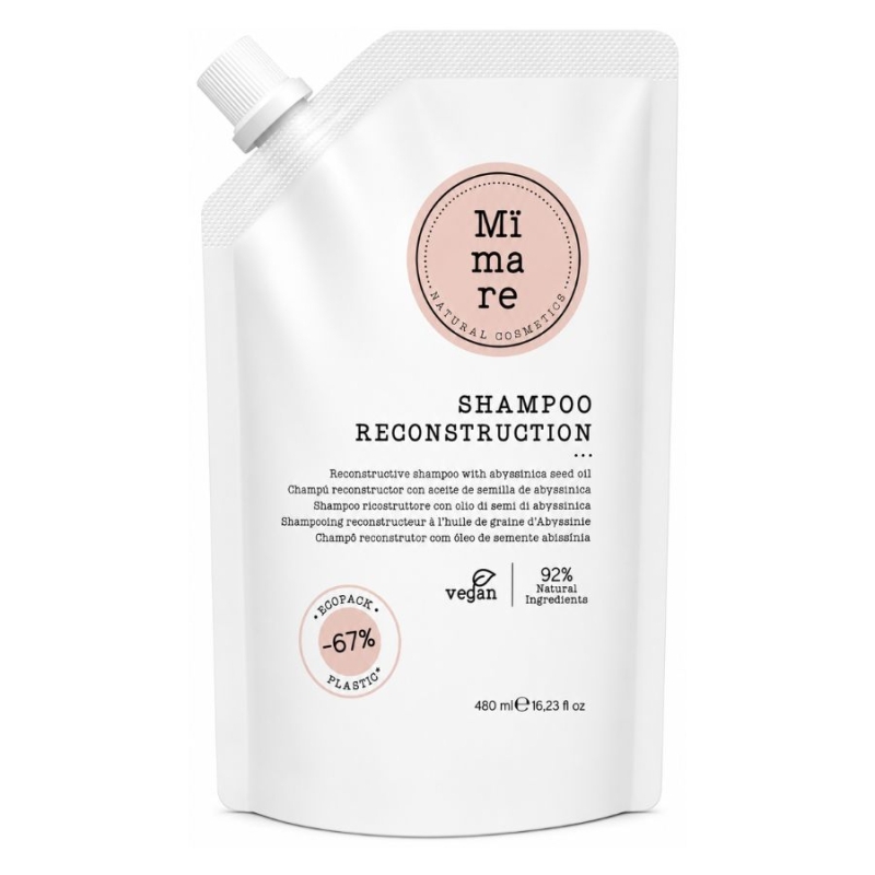 Възстановяващ шампоан за увредена коса за мекота и блясък MIMARE Reconstruction Shampoo 480 ml