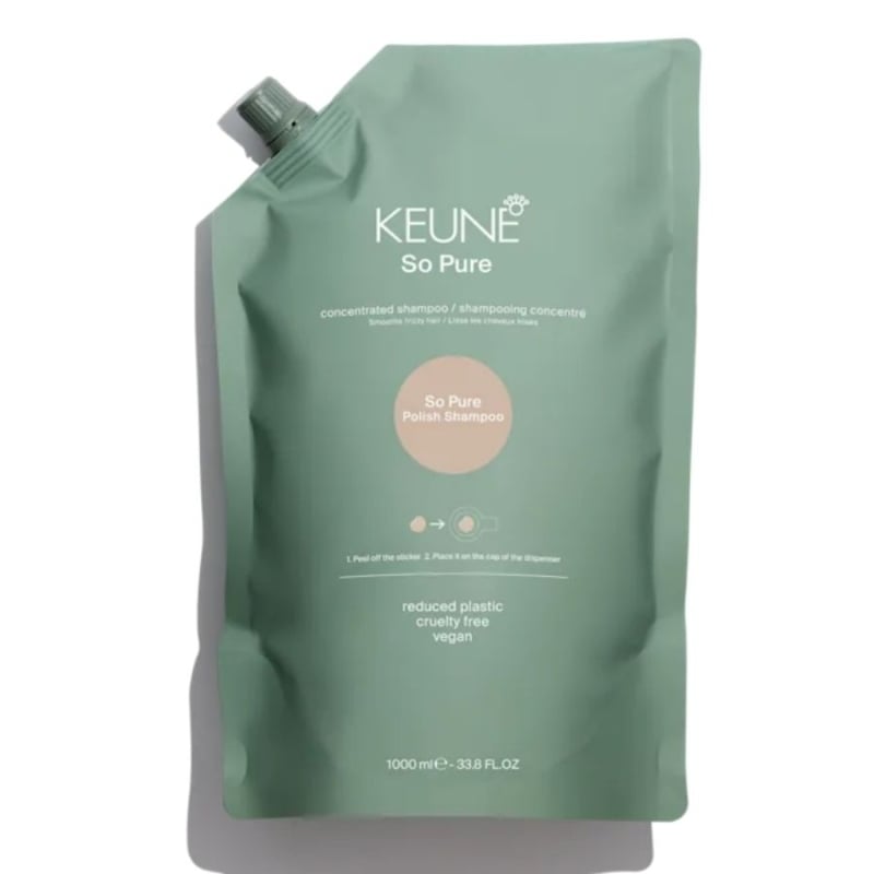 Професионален изглаждащ шампоан за фриз и защита от влажност Keune So Pure Polish Shampoo Refill 1000 ml