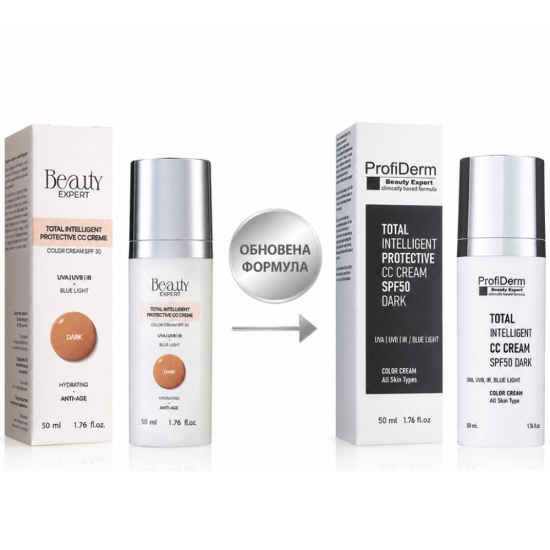 Защитен тониран крем Profiderm TIPI CC Cream SPF50 50 ml Dark
