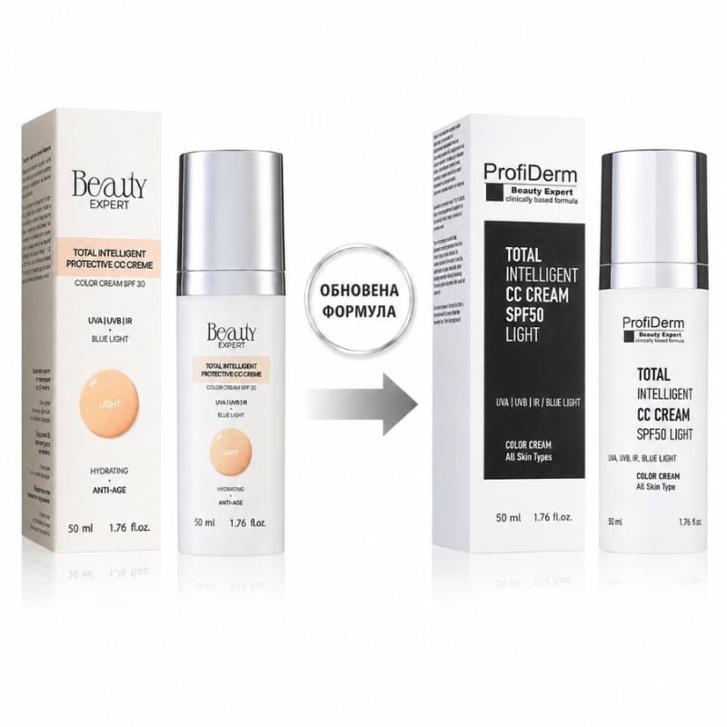 Защитен тониран крем Profiderm TIPI CC Cream SPF50 50 ml Light
