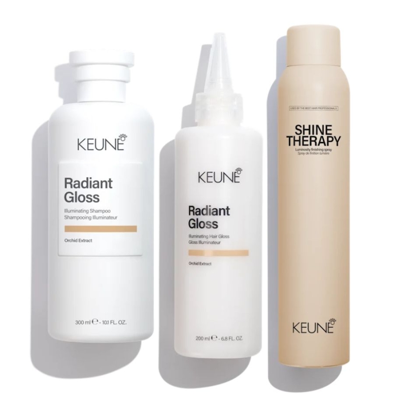 Комплект за огледален блясък и гладка коса Keune Care Radiant Gloss Shine Bundle